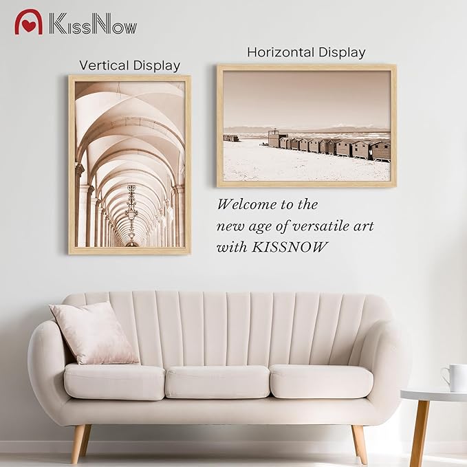 20x30 Poster Frame 2 Pack, Natural Oak Wood Picture Frame with Polished Plexiglass, Wall Hanging