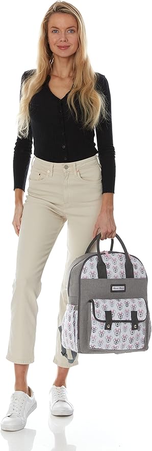 Disney Cudlie Diaper Bag Backpack for Moms | Large Spacious Diaper Bag for Baby Boys and Girls | 16-Inches High Multi-Function Backpack with Cute Characters