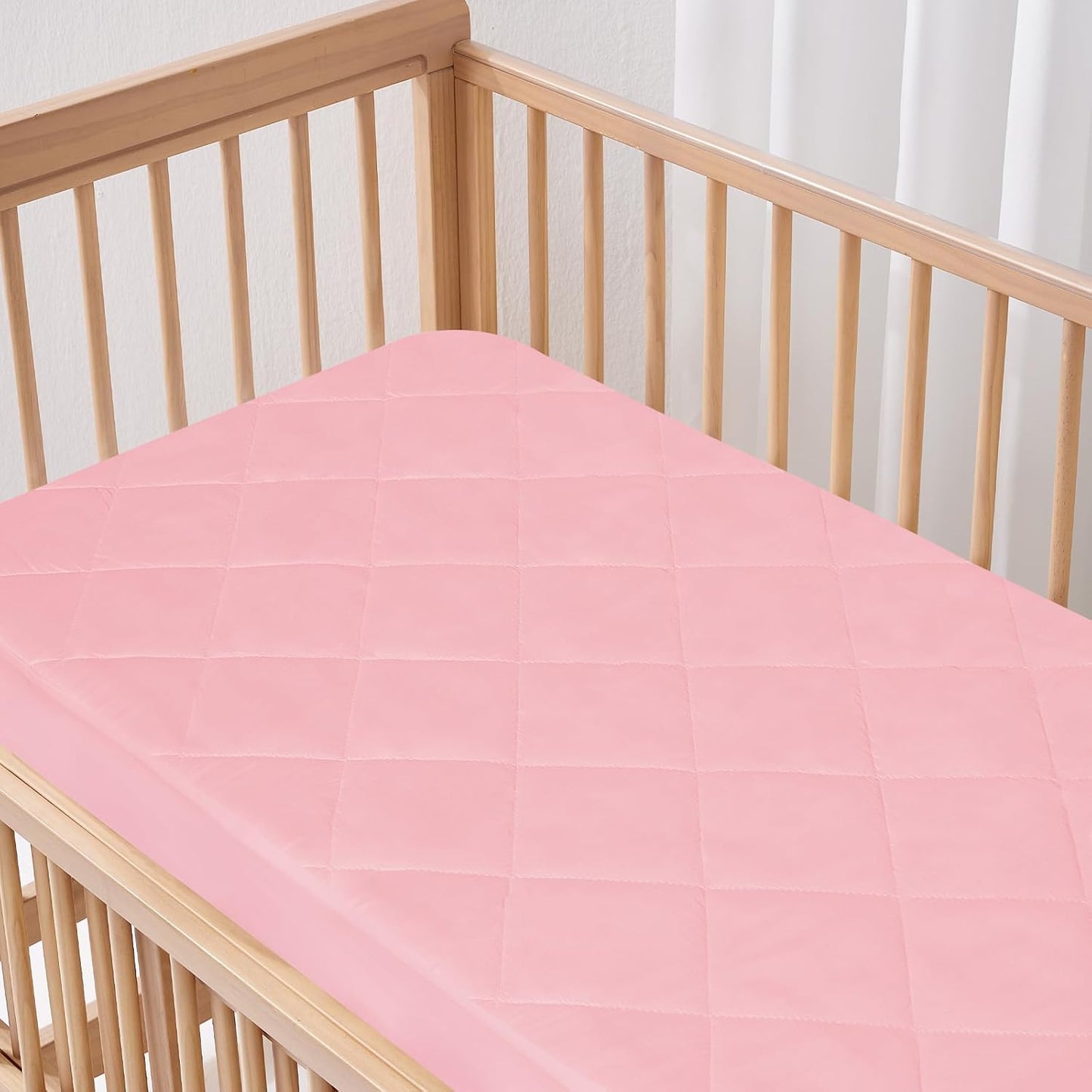 Mini Crib Mattress Protector Sheets Fitted Waterproof Mini Crib Mattress Protector Pad Cover Pink 2 Pack Quilted 38" x 24"