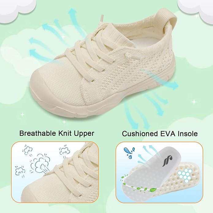 JIASUQI Toddler Shoes for Boys Girls Slip on Sneakers Wide Toe Walking Shoes Toddler Sock Shoes