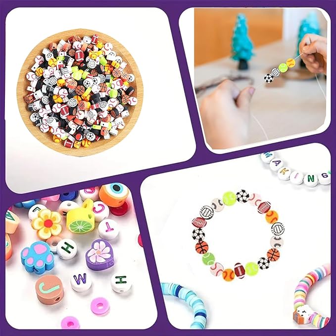 1000PCS Polymer Clay Beads Bracelet Making Kit, C+Style