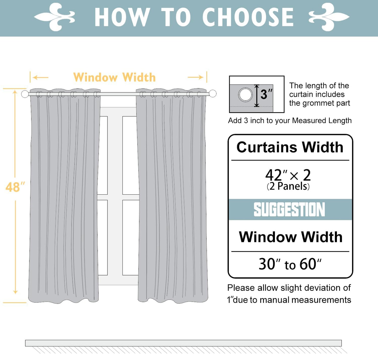 ChrisDowa Blackout Curtains 48 inches Long for Bedroom - 2 Panels Set Grommet Thermal Insulated Room Darkening Curtains for Living Room (Cappuccino, 42 x 48 Inch)