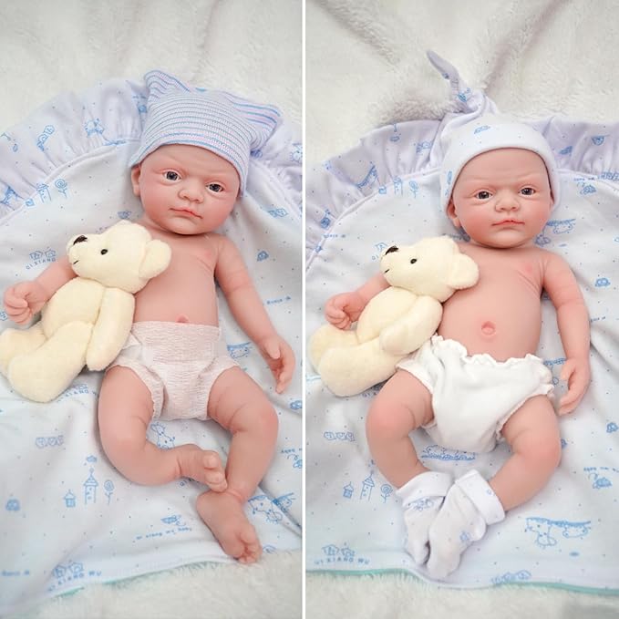 12" Micro Preemie Full Body Silicone Baby Doll Boy John Lifelike Reborn Doll Surprice Children Anti-Stress