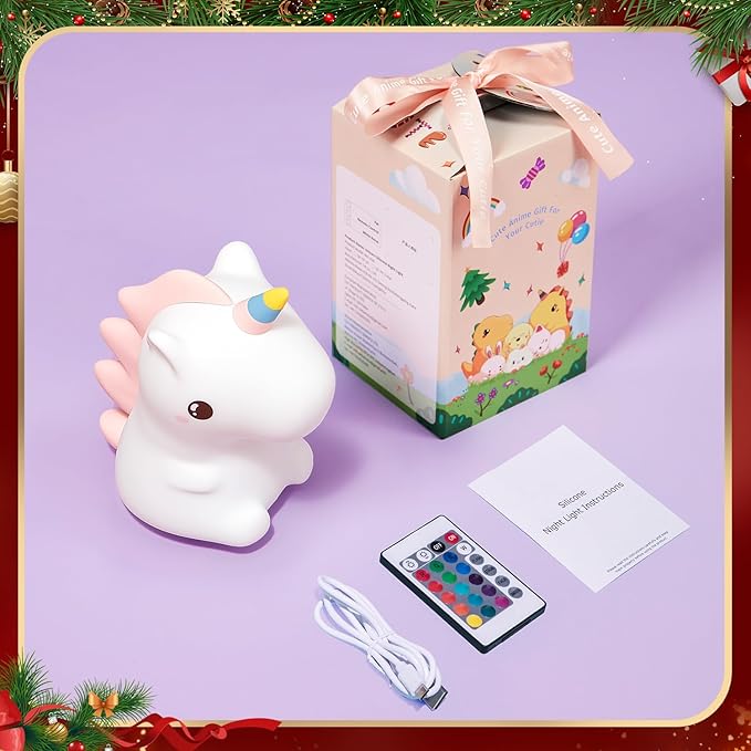 One Fire 【Unicorns Gifts for Girls】 Unicorn Night Light for Kids, 16 Colors & Remote Control Baby Night Light, Rechargeable Unicorn Lamp Girls Night Light, Cute Gifts for Kids Gifts Teen Girl Gifts