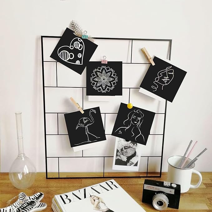 100 PCS Mini Rainbow Scratch Notes Art,Silver Glitter Scratch Paper,DIY Art Craft for Students Classroom Activities Birthday Party Games(3.3"x3.3")