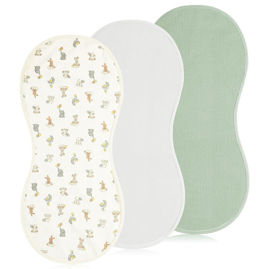 3 Pcs Changing Pad Liners Fits in Peanut Shape Changing Pad Waterproof Diaper Mats Organic Cotton Peanut Mats are Warm on a Baby's Back, Washable Reusable(Bright Style,Green)