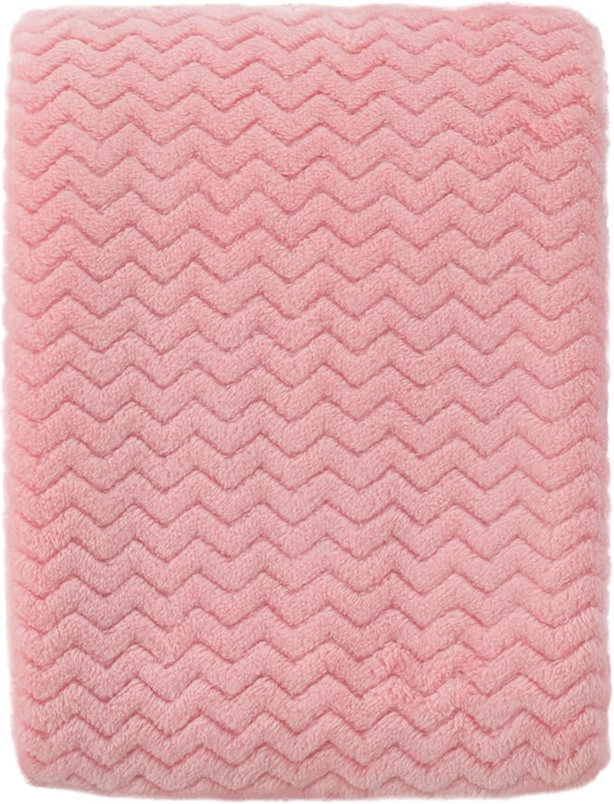 CREVENT 30''X40'' Soft Cozy Warm Baby Blankets for Boys Girls Solid Color - All Season Use - Newborn Essentials (Wave Pink)