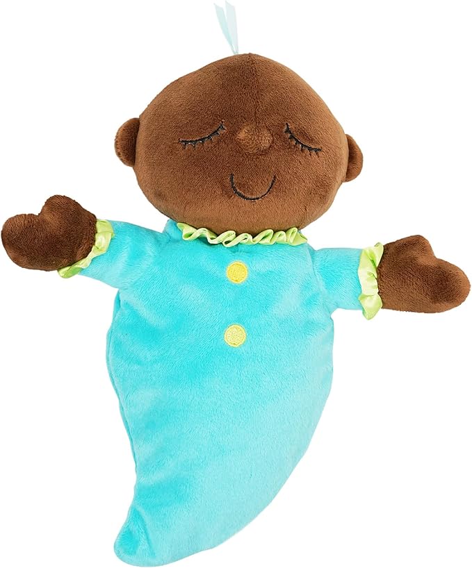 Manhattan Toy Snuggle Pod Sweet Pea Brown First Baby Doll with Cozy Sleep Sack for Ages 6 Months and Up