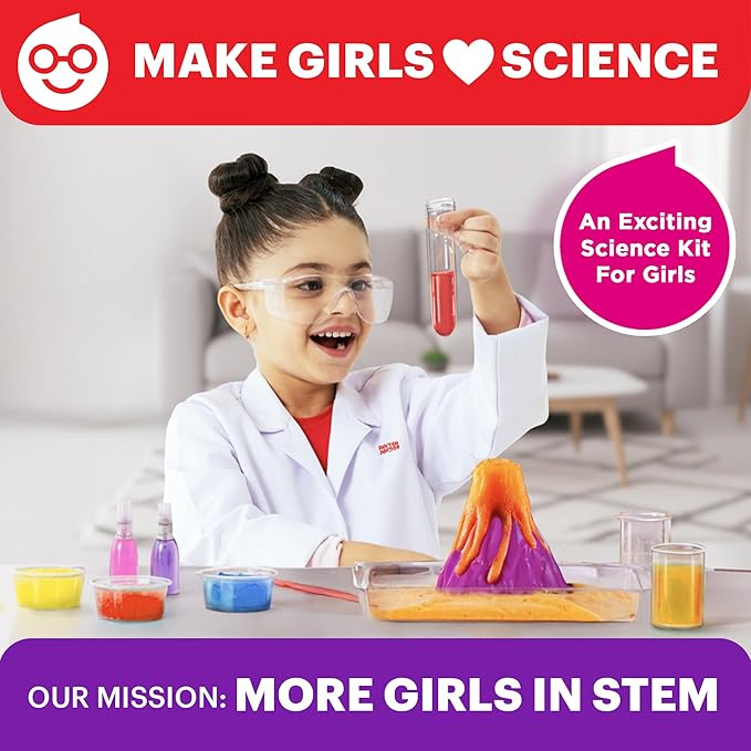 Doctor Jupiter Girls’ First Science Kit, Chemistry Set for Kids Ages 4-5-6-7-8 | Birthday Gift Ideas for 4+ Year Old Girls | STEM Toy Kit with 50+ Experiments | Learning & Educational Projects