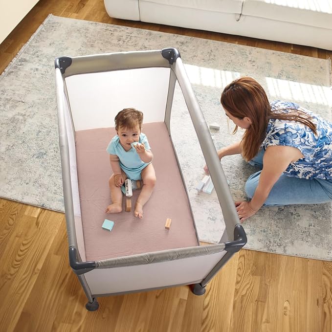 lulumoon Pack N Play Sheets Muslin: Cotton Fitted Sheets for Pack and Play Mattress - Soft Playard Sheets for Boys and Girls