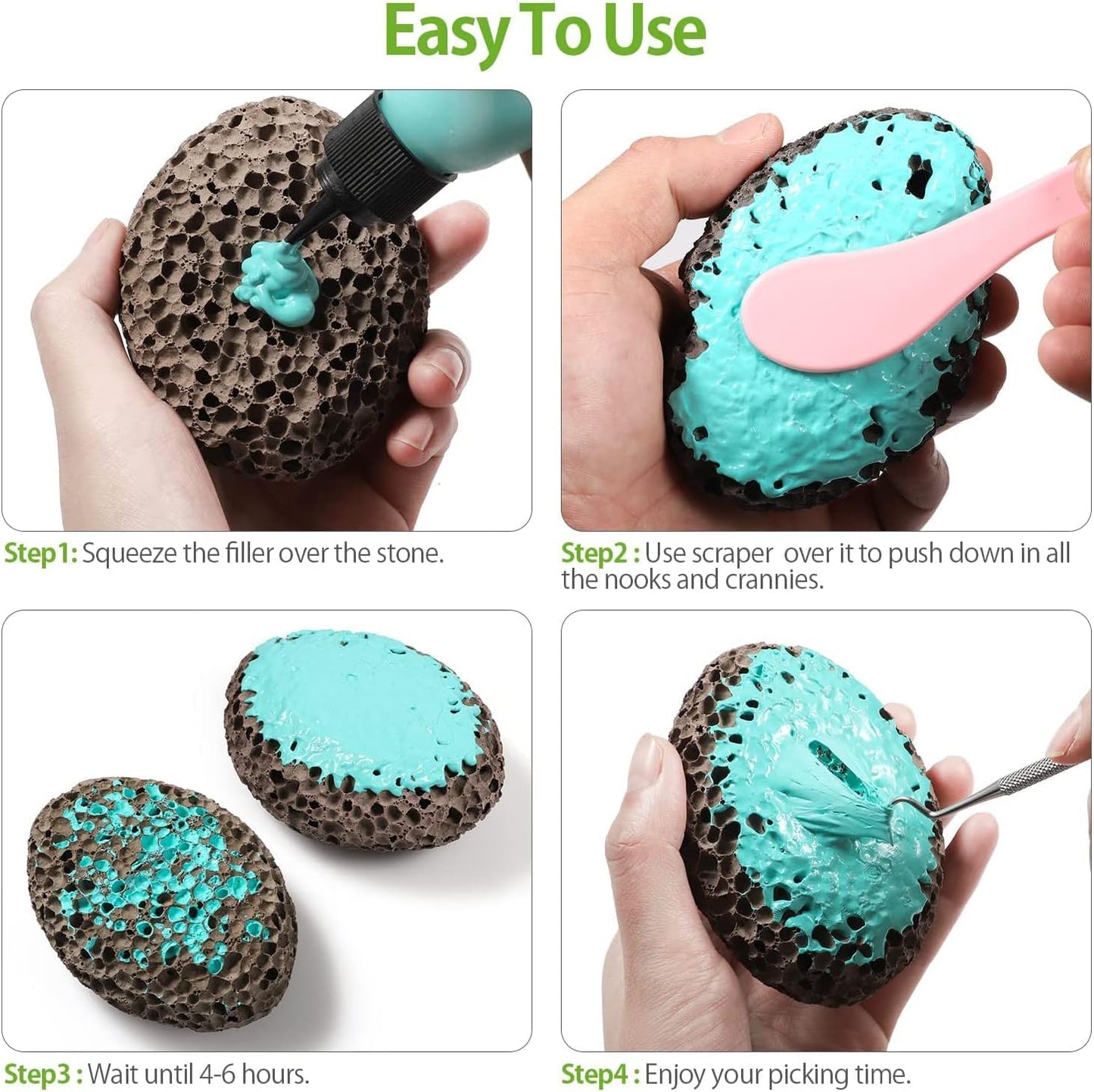 Fidget Picking Stone Kit for Anxiety Relief ADHD OCD Dermatillomania, Fidget Toys,Adult Fidget Toy for Anxiety Relief Therapy,Picking Peel Calming Stone,Fidget Toy Great Gift for Adults