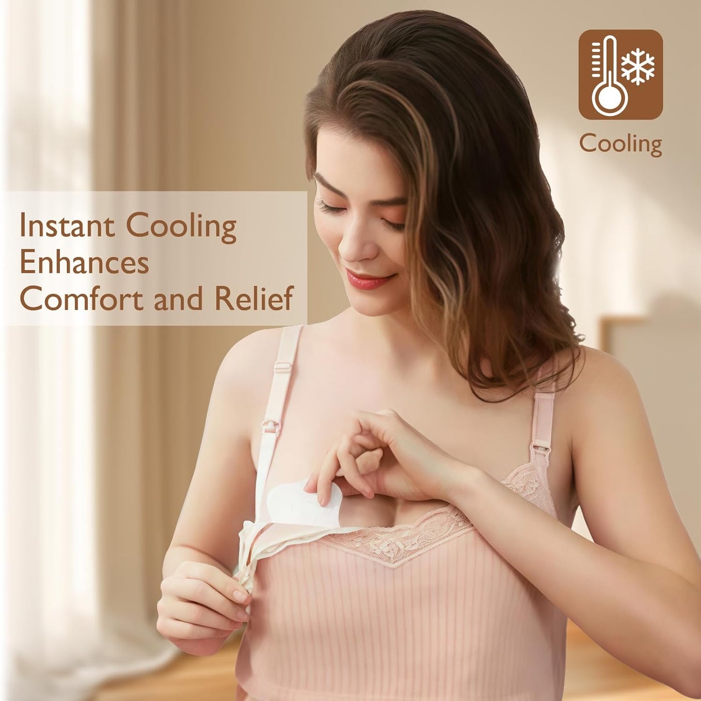 Hydrogel Nipple Gel Pads for Breastfeeding: Soothing Nursing Pads Reusable Instant Cooling Relief | Promotes Healing Irritated Nipples - 6 Packs(12 Count)