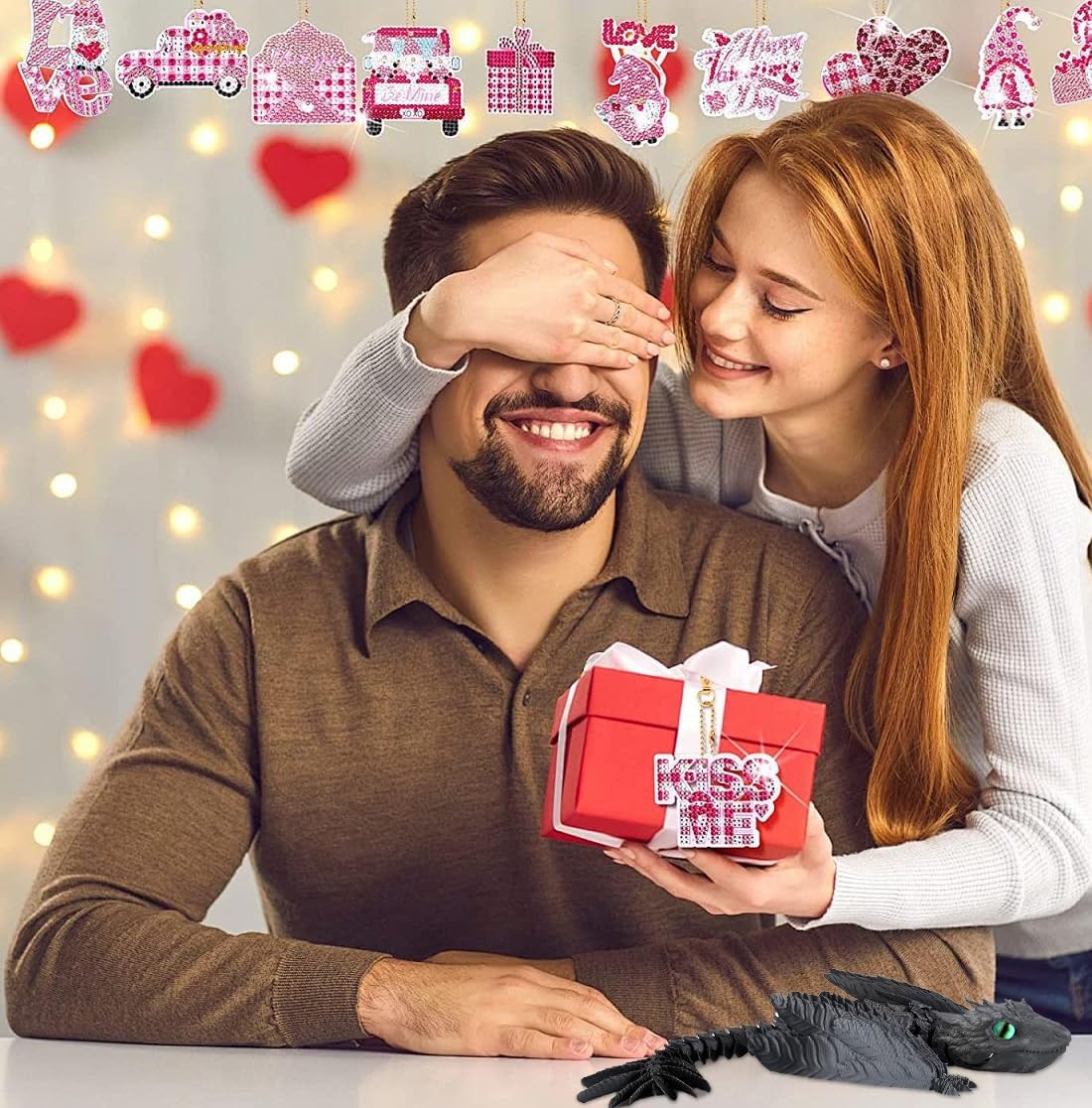 3D Printed Dragon with Wings 3D Printed Animals Articulated Dragon Fidget Dragon 3D Printed Toys Dragon Toy Desk Pets Home Office Decor (Black)