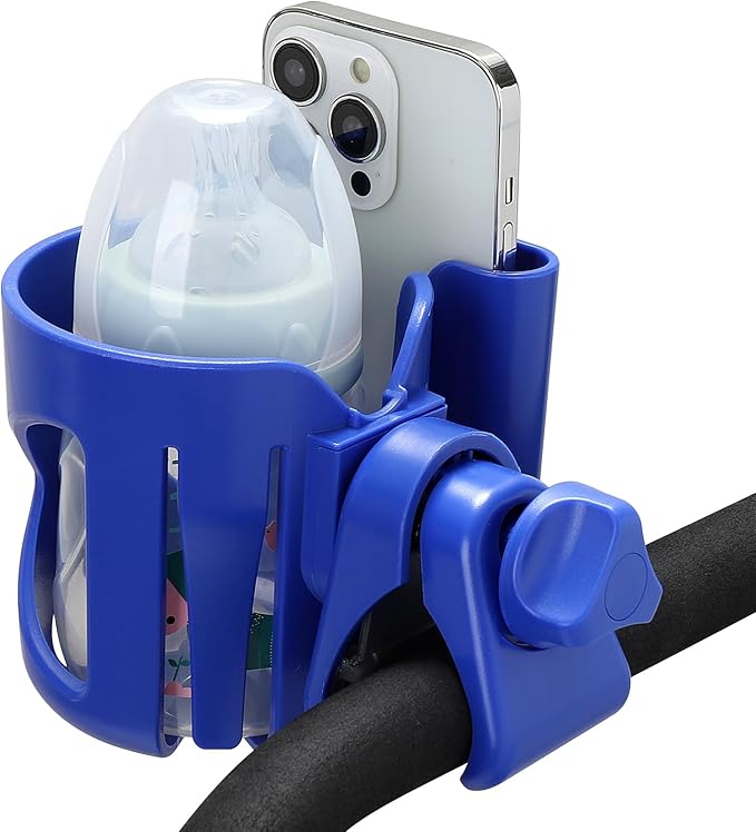 Accmor Universal Cup Holder, Stroller Cup Holder with Phone Holder, 360° Rotatable Large Caliber Designed Bottle Holder for Stroller, Bike, Wheelchair, Walker, Scooter