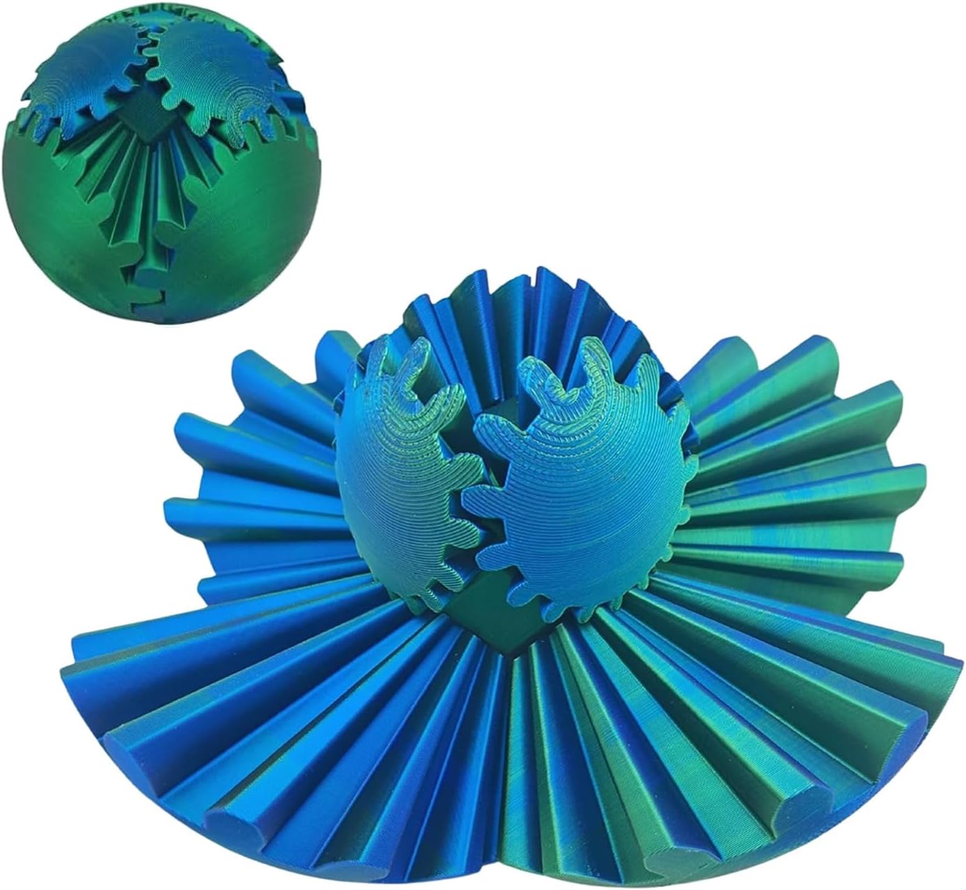 Gear Ball, 3D Printed Gear Ball, 2024 New Gear Ball, Gear Ball Fidget Toy, Activity Gear Ball for Adults, Relaxing Fidget Toy (Green)