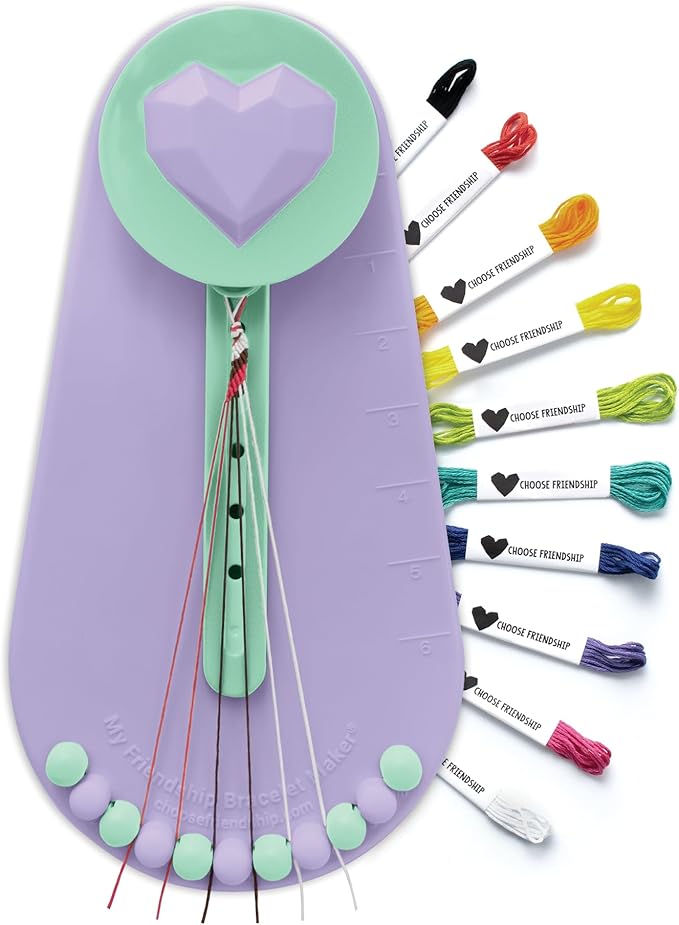 Choose Friendship Bracelet Making Kit – DIY Craft Loom for Kids Ages 8+, New & Improved Design, Includes 20 Threads, Makes 8 Bracelets, Green “Lime Rickey”