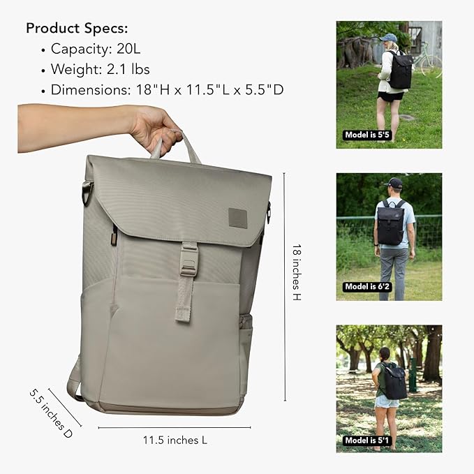 Huhu Diaper Bag Backpack – Baby Bag for Moms & Dads – Water-Resistant, Unisex Travel Kit for New Parents – Includes Changing Pad and 2 Organizer Pouches (Daybreak Taupe)