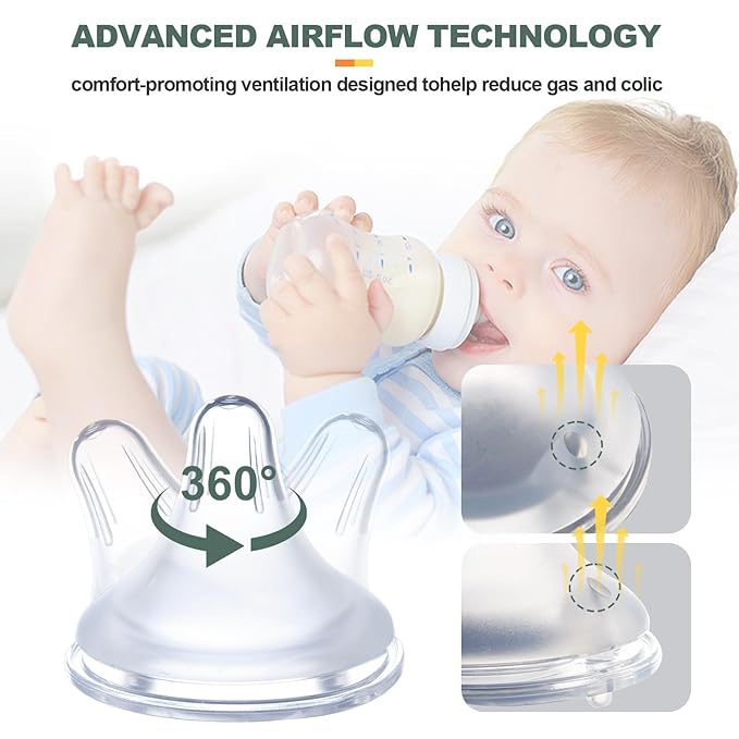 Bottle Nipples Compatible with Spectra with Baby Safe Soft Silicone,Medium Flow Nipples for Bottles Compatible with Spectra,Size 0-12 Month,2PCS (M)