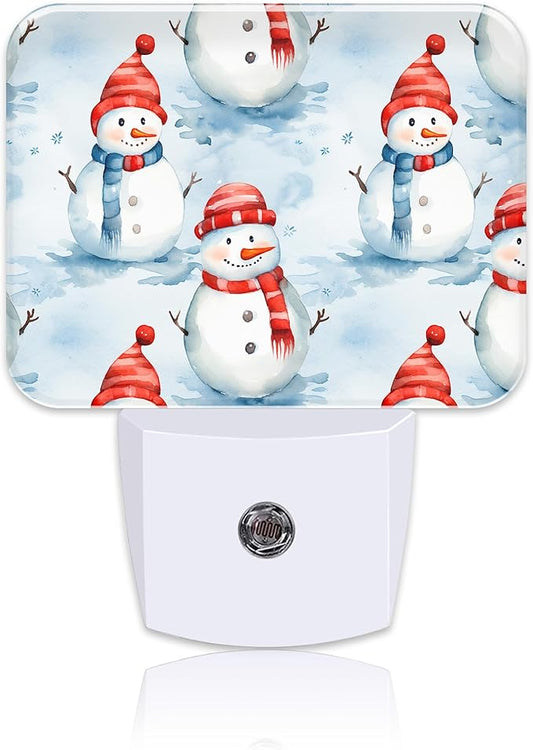 Christmas Cartoon Cute Snowman Night Light for Kids, Christmas Snowman LED Night Light Plug into Wall with Dusk to Dawn Sensor for Girls Boys Bedroom,Hallway,Kitchen,Bathroom,Stairs Decor