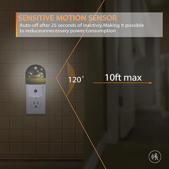 Night Fantasy Butterfly Night Light,Night Lights Plug into Wall with Dusk to Dawn Sensor,Lamp for Bedroom Bathroom Hallway Nightlight for Women Girls