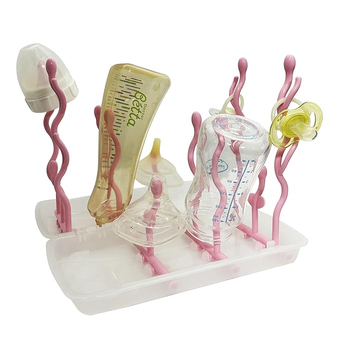 Travel Baby Bottle Drying Rack,Foldable Portable Bottle Drying Rack,Holds Up to 12 Baby Bottles,Suitable for Baby Travel,Indoor Kitchen,Living Room