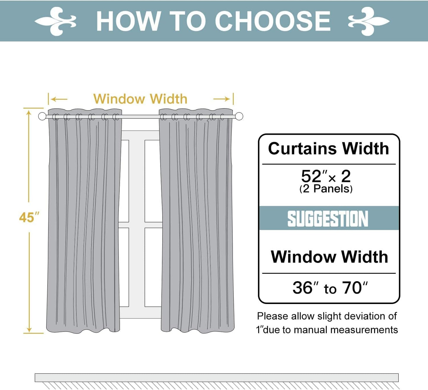 ChrisDowa Grommet Room Darkening Curtains for Bedroom and Living Room - 2 Panels Set Thermal Insulated Blackout Curtains (Sky Blue, 52W x 45L)