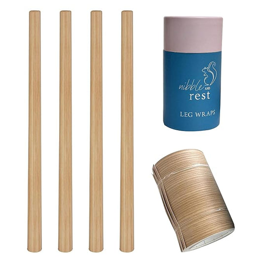 Nibble and Rest Highchair Decorative Leg Wraps, Bamboo Style, Highchair Accessories, Compatible with IKEA Antilop Highchair, Includes 4 Pre-Cut Adhesive Strips