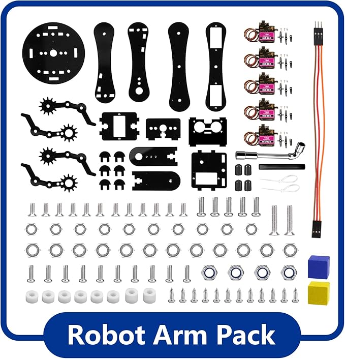 ACEBOTT Robot Arm Expansion Pack Smart Car Starter Kit, Robotics Kit for Kids Ages 8-12 12-16, STEM Toys Coding Robot Kit for Teens & Adults(QD007)