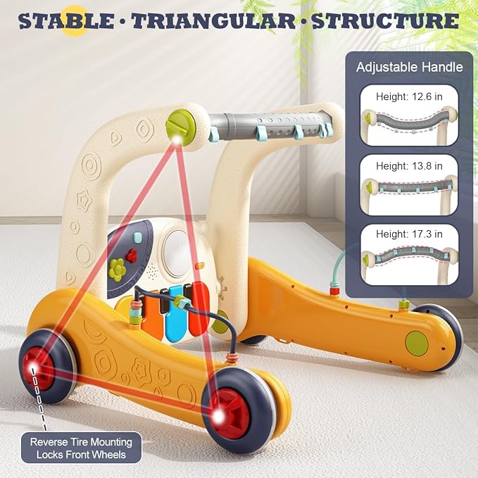 3-in-1 Baby Gym Play Mat with Kick Piano – Musical Activity Center for Infants & Toddlers, Tummy Time Playmat with Lights for Newborns (0-12 Months)