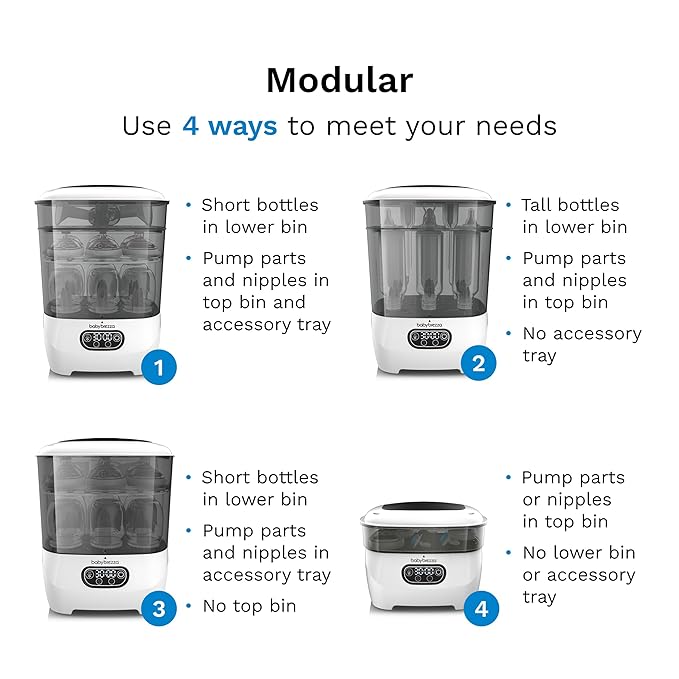 Baby Brezza Bottle Sterilizer and Dryer Advanced – 33% Faster - Largest Capacity Steam Sanitizer - Universal Sterilization Machine for All Bottles + Pump Parts - HEPA Air Filter