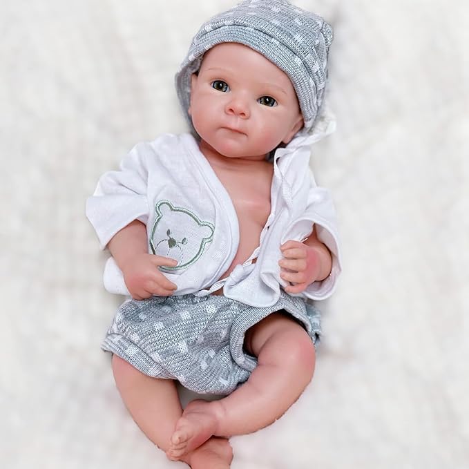 13 Inch Can Open Mouth Full Silicone Baby Dolls That Look Real Babies Solid Silicone Newborn Baby Girl Dolls Anatomically Correct