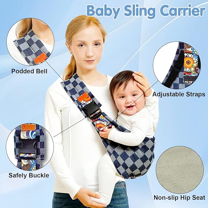 Baby Sling Carrier 2025 Baby Carrier Newborn to Toddler Sling Lightweight Baby Carrier Sling with Adjustable Straps Toddler Carrier Baby Wrap Sling for 10-30 lbs (Brown Leopard)