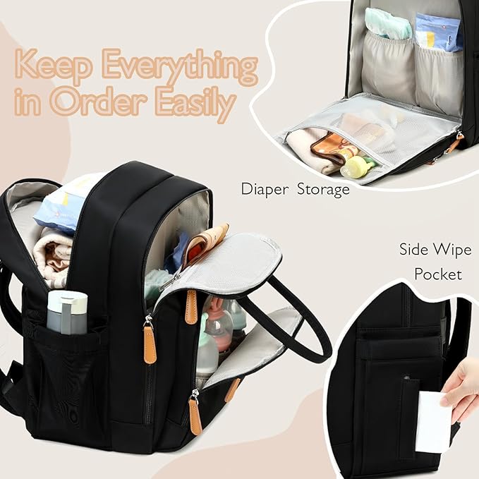 18 Pockets Large Diaper Bag Backpack with Waterproof Pockets and Stroller Buckle, Convertible Baby Bag (XL Green, Extra Large)