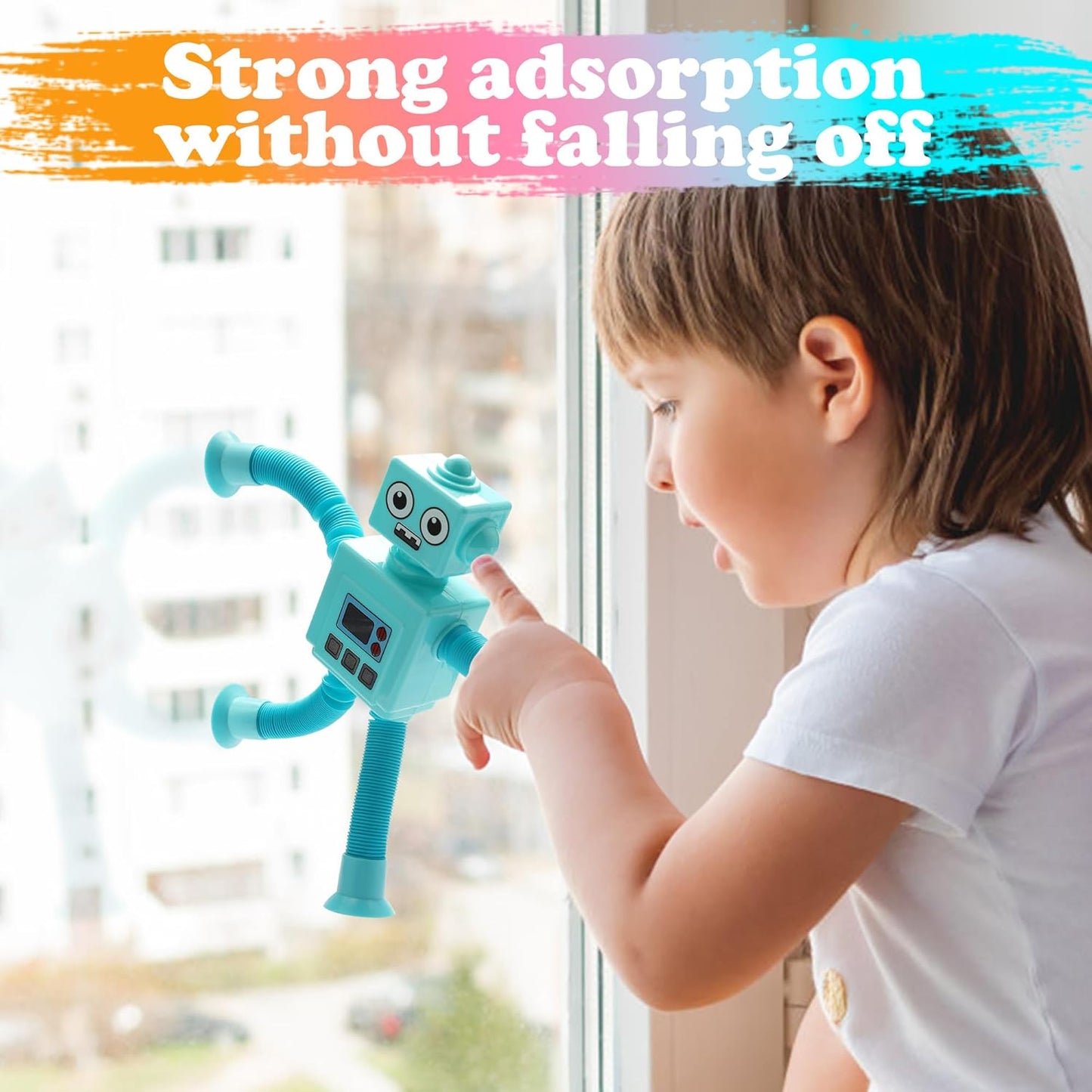 Sucker Pop Tube Animals, 9 Pack Suction Cup Pop Tube Animals, Telescopic Sucition Cup Pop Toys, Pop Tubes Fidget Toys for Kids 3-5, 5-7, 8-12 (9 Pack)