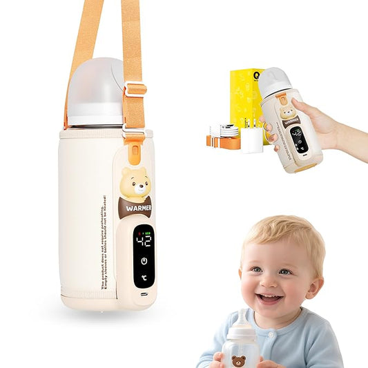 Portable Bottle Warmer for Travel, Baby Bottle Warmer for Breastmilk & Formula, Milk Warmer on The Go, Accurate Temperature Control, Retain Nutrients