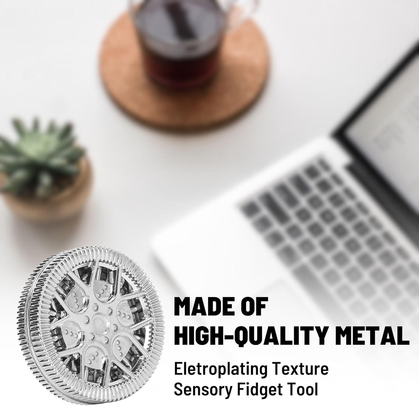 Metal Fidget Toys for Adults, Magnet Fidget Slider Haptic Coin EDC, ADHD Tool Anxiety and Stress Relief Toys, Birthday Gifts for Men (Silver)…