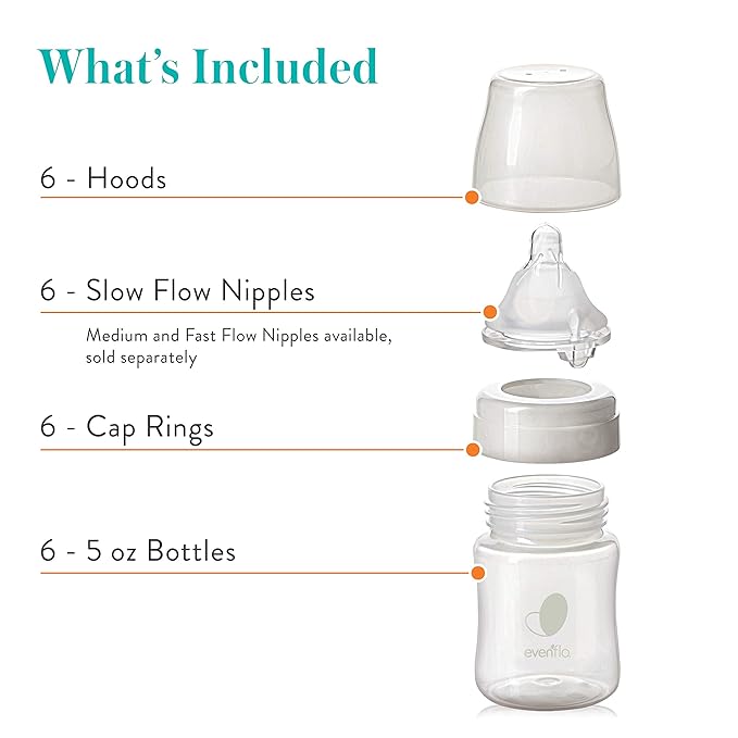 Evenflo Feeding Balance Plus Wide Neck Baby Bottle | Proflo Venting Technology | For Newborn and Infant | BPA Free | 5 Ounce, Pack of 18