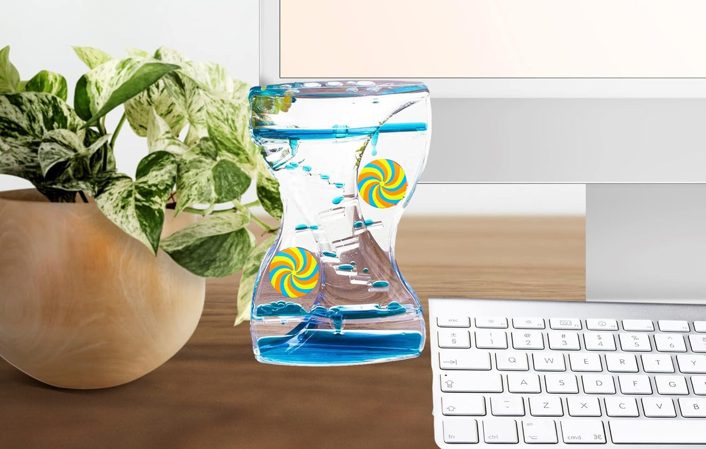 JA-RU Liquid Motion Hourglass Bubbler (3 Toy Assorted) Liquid Timer Sensory Fidget Toys for Kids & Adults. Stress Relief Calming Lava Lamp Desk Top Visual Toys. Preschool Classroom Decor. 4789-3s