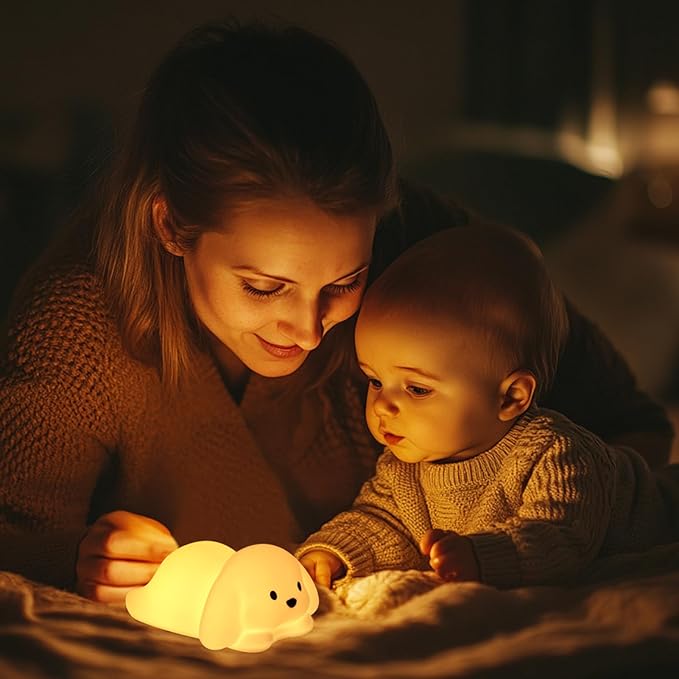 ZKLiLi Dog Night Light for Kids Lamp, 16 Colors Dog Lamp Cute, Dimmable Baby Night Lights for Nursery,Silicone Rechargeable Nightlight for Kids Room, Kawaii Room Decor,Cute Gifts for Kid