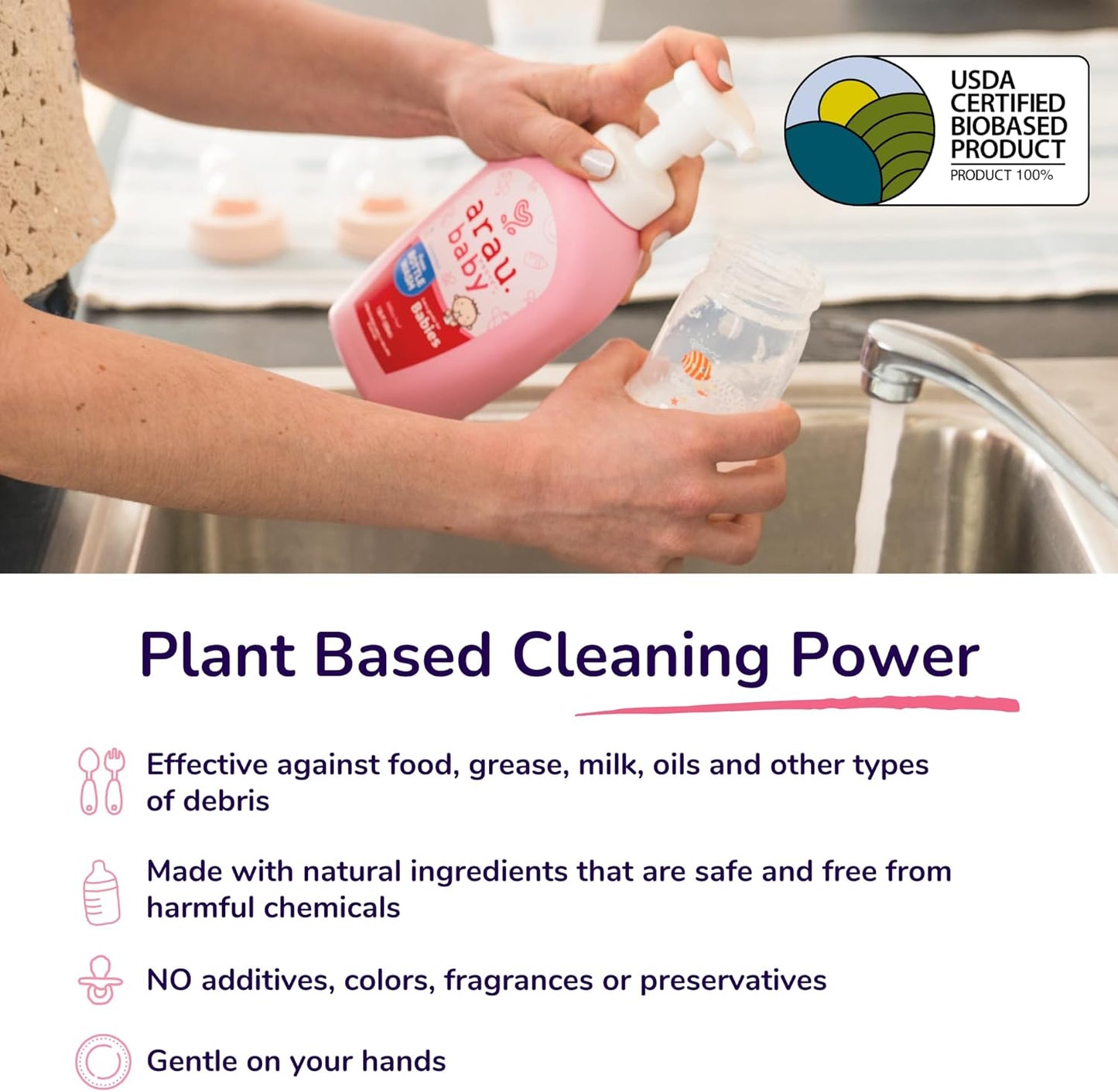 Foam Bottle Wash - Gentle Cleansing Soap for Bottles, Pacifiers, Toys, Dirty Surfaces, Foam Dish Soap, Plant Based, Safe for Baby, Trusted Baby Care Brand (16.9 fl oz - Pack of 3)