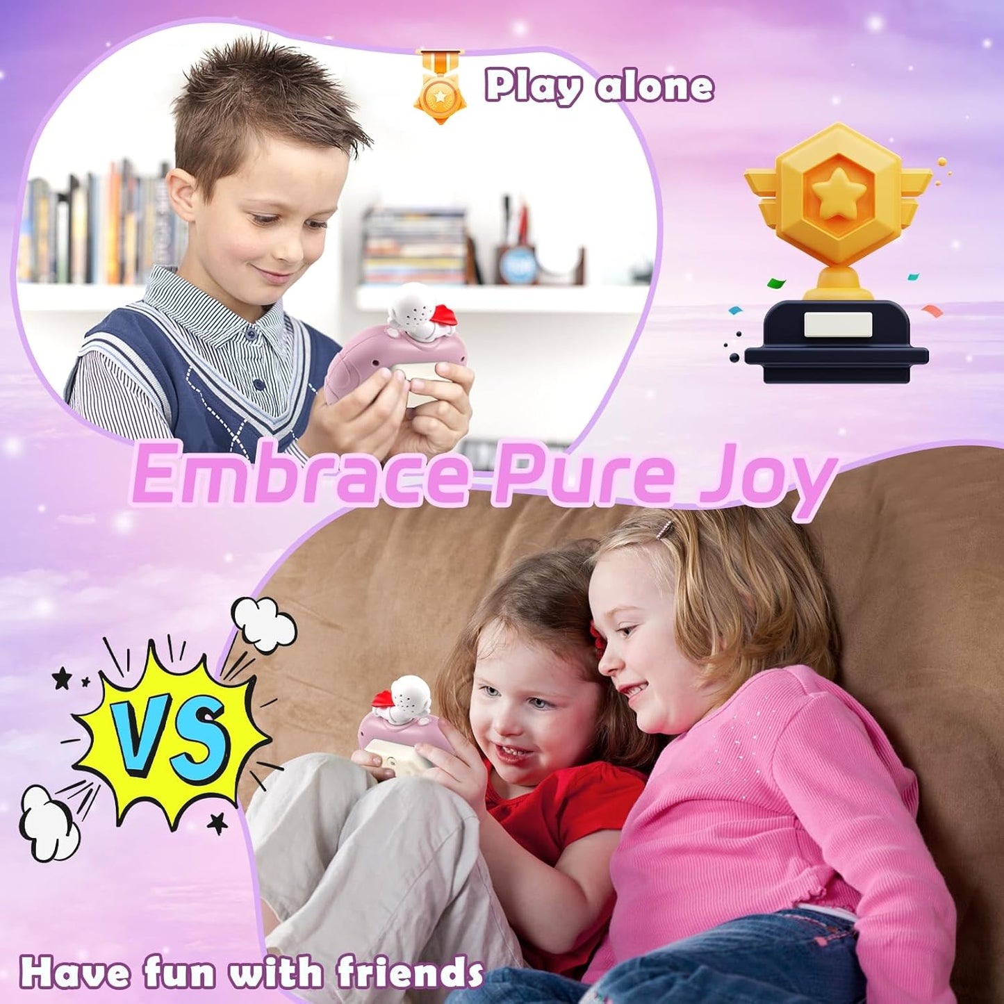 Fidget Toys Light Up Game, Handheld Games for Kids, Quick Push Bubbles Game Console, Autism Sensory Toys Birthday Gifts for Old Boys Girls Kids Teens