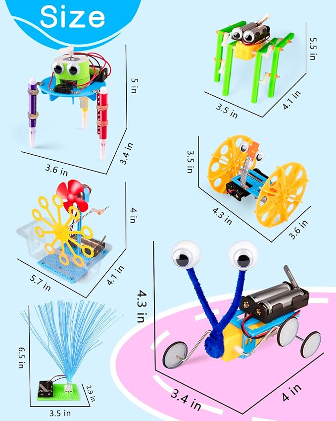 6-in-1 STEM Kit for Kids Ages 6-12, STEM Toys for Boys Ages 8-12, Robot Building Kit & Car Crafts for Kids, Science Activities Robotics Kits for 6 7 8 9 10 12 Year Old Boys Girl Birthday Gifts