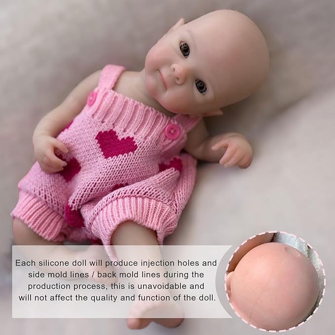 12 inch Full Silicone Reborn Baby Doll Girl Lifelike Newborn Dolls Open Mouth Real Life Baby Dolls with Feeding Accessories