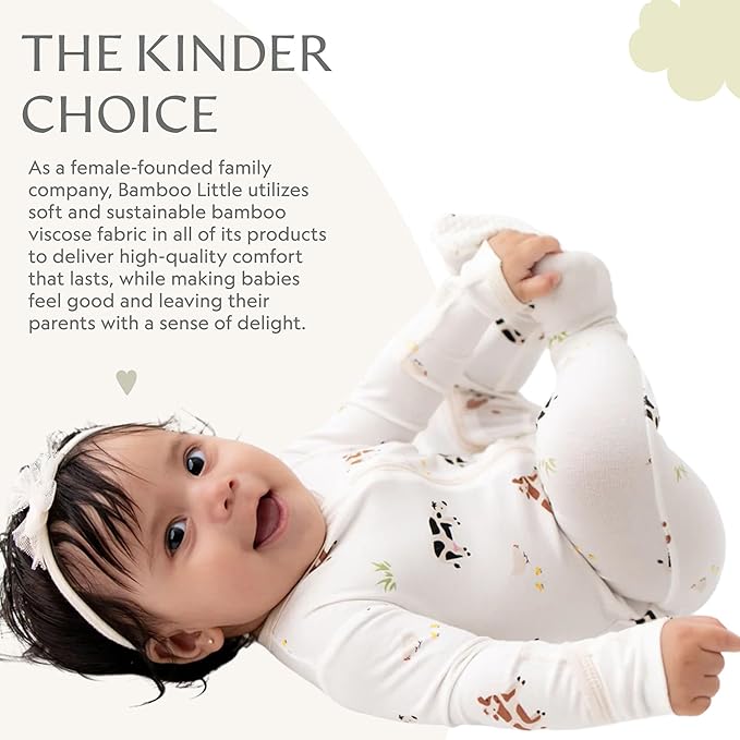 Bamboo Little Soft Baby Footie Pajamas, Baby Clothes, Newborn Sleepers, 95% Viscose and 5% Spandex, 0-24 Months