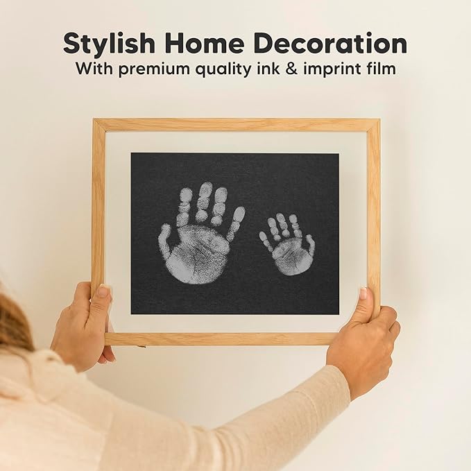 1-Pack Inkless Baby Hand and Footprint Kit - Mess Free Ink Pad for Newborn Keepsake, Dog Nose & Paw Print Kit, Clean Touch Ink Pad for Baby Hand & Footprints, Ideal New Mom Gifts(Silver, Jumbo)