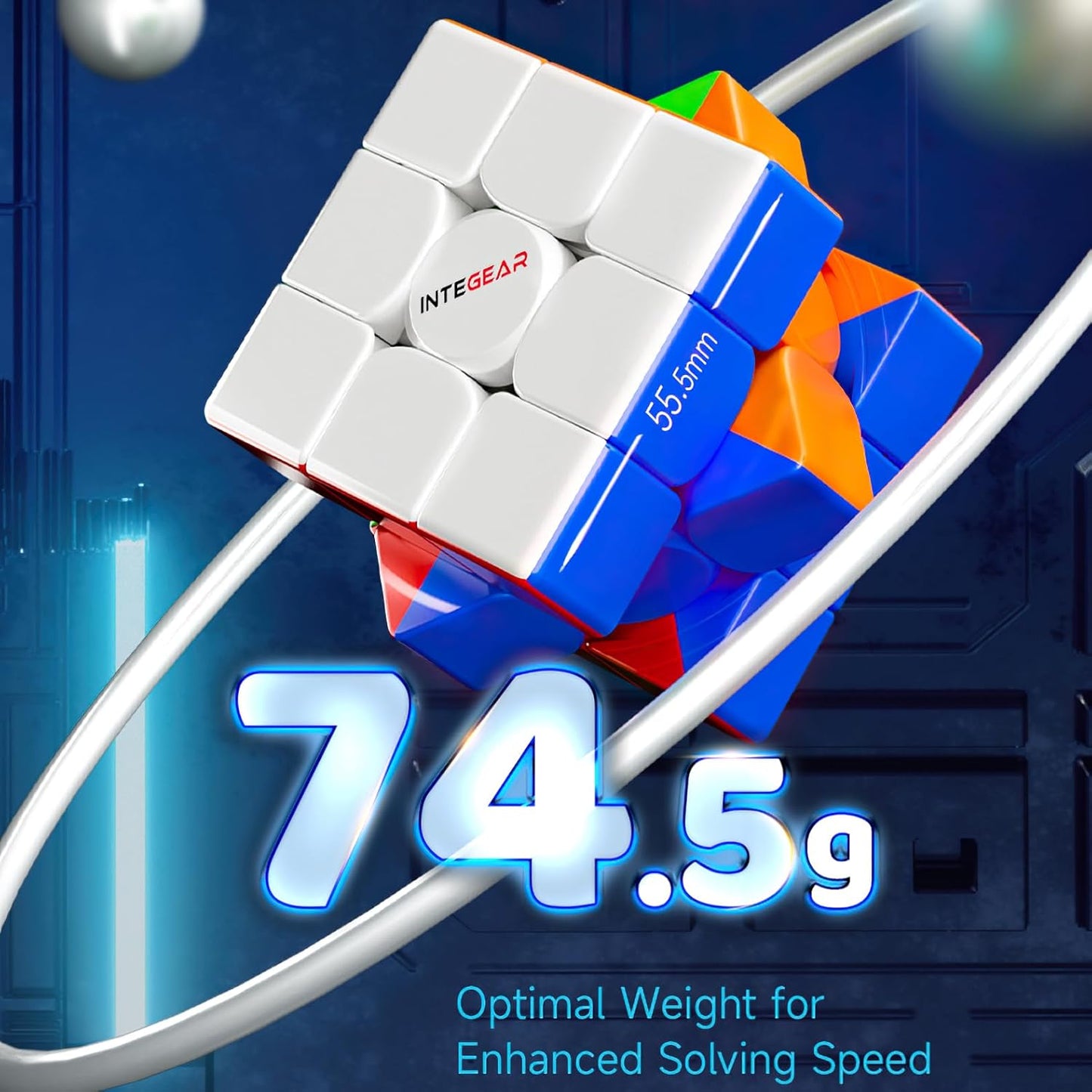 Full Size 56mm Magnetic Speed Cube Stickerless 3x3 Easy Turning and Smooth Play Durable Puzzle Cube Toy for Kids and Adults