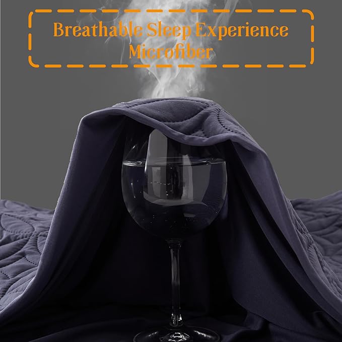 BEDLORE Waterproof Mattress Protector, Twin Size Mattress Pad with Deep Pocket 6"-15" Depth, Soft Dirt-Proof Double Bed Mattress Cover for Bedroom, College Dorm, Hotel (Navy Blue)