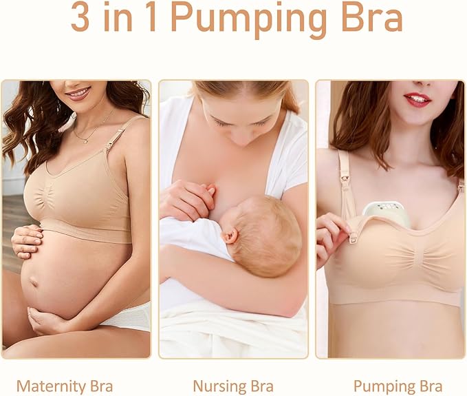 iloveSIA 4Pack Nursing Bra for Breastfeeding Maternity Bra for Pregnancy Seamless Wireless Fit Bra Regular & Plus Size M-4XL