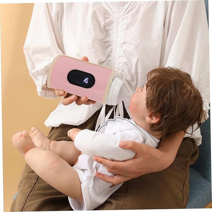 Portable Baby Bottle Warmer Portable Bottle Warmer 18W Quick Heating Baby Bottle Warmer Temperature Adjustable USB Baby Bottle Heater for Home Family Style 2