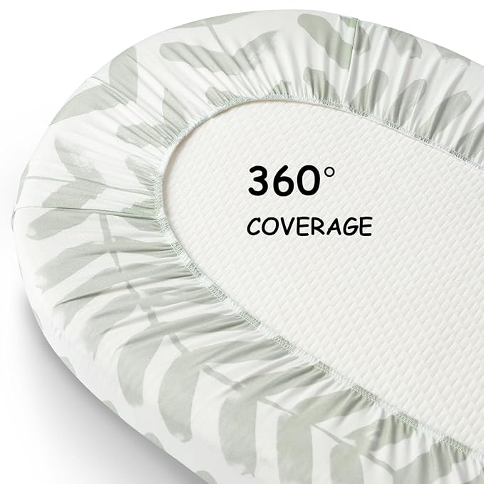 Yoofoss Bassinet Sheets for Baby,3-Pack Fitted Bassinet Sheets Set Compatible with Halo Bassinest Swivel Sleeper,Baby Delight,Angelbliss,Soft Breathable Bassinet Mattress Sheets(Grey+Bear)